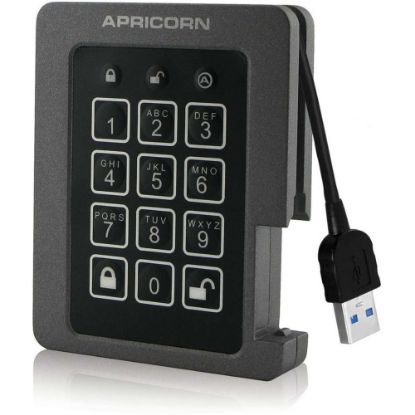 Picture of Apricorn Aegis Padlock ASSD-3PL256-480F 480 GB Rugged Solid State Drive - External - USB 3.0 - 205 MB/s Maximum Read Transfer Rate - 3 Year Warranty