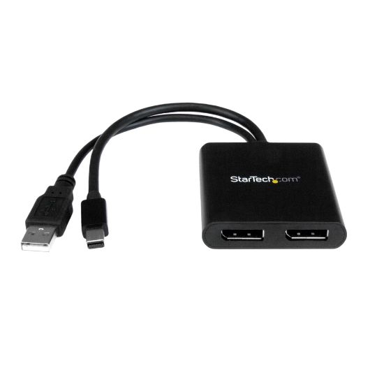 Picture of StarTech.com 2-Port Multi Monitor Adapter, Mini DisplayPort 1.2 to DisplayPort MST Hub, Dual 4K 30Hz, Windows Extended Desktop