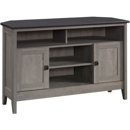 Picture of Sauder August Hill Corner Entertainment Stand, 30-1/8inH x 47inW x 19-1/2inD, Mystic Oak/Raven Oak