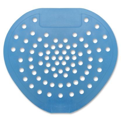 Picture of Hospeco Vinyl Urinal Screen - Lasts upto 30 Days - Flexible, Odor Neutralizer, Clog Remover - 12 / Carton - Blue