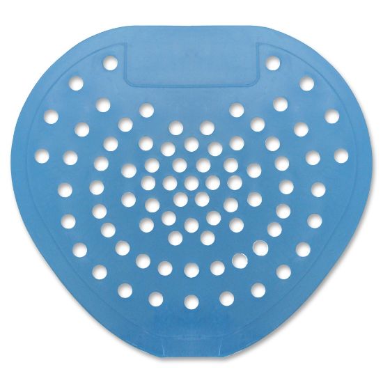 Picture of Hospeco Vinyl Urinal Screen - Lasts upto 30 Days - Flexible, Odor Neutralizer, Clog Remover - 12 / Carton - Blue