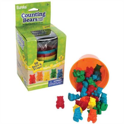 Picture of Eureka Counting Bears With Cups Manipulatives, Ages 4-7, Set Of 55