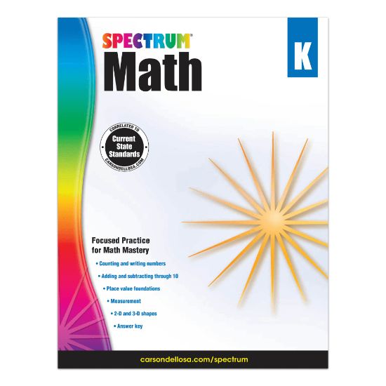 Picture of Carson-Dellosa Spectrum Math Workbook, Kindergarten