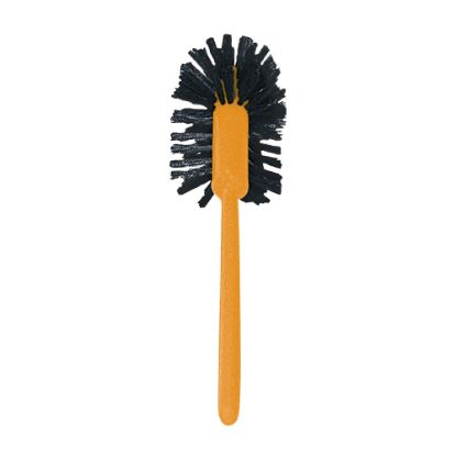 Picture of Rubbermaid Commercial 17in Handle Toilet Bowl Brush - 1.50in Synthetic Polypropylene Bristle - 17in Handle Length - 18.5in Overall Length - Plastic Handle - 1 Each - Brown, Yellow