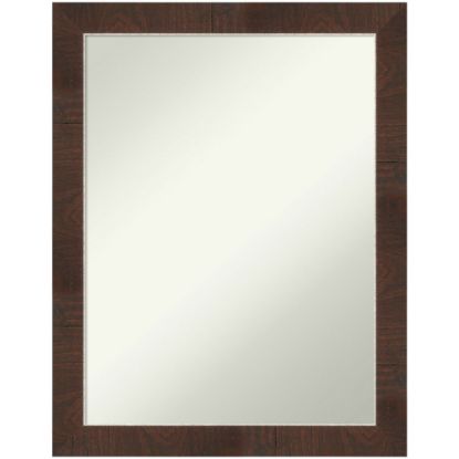 Picture of Amanti Art Narrow Non-Beveled Rectangle Framed Bathroom Wall Mirror, 27-1/4in x 21-1/4in, Wildwood Brown