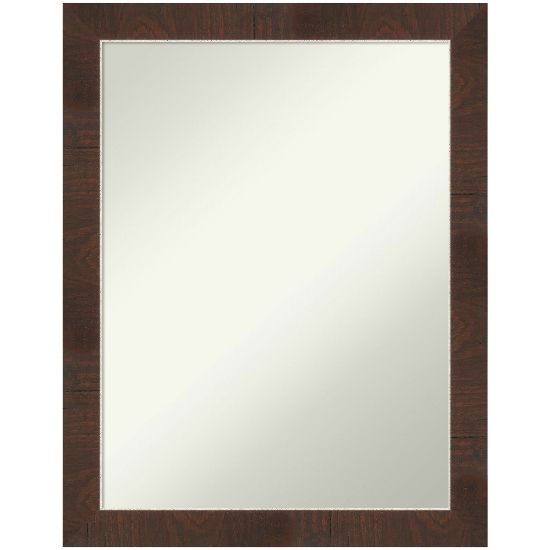 Picture of Amanti Art Narrow Non-Beveled Rectangle Framed Bathroom Wall Mirror, 27-1/4in x 21-1/4in, Wildwood Brown