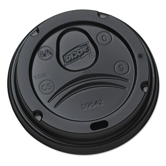 Picture of Dixie Drink-Thru Lids For 10-20 Oz Cups, Black, Box Of 1,000 Lids