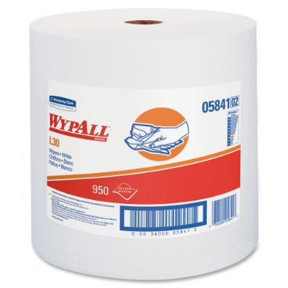 Picture of Wypall GeneralClean L30 Heavy Duty Cleaning Towels - 875 Sheets/Roll - White - 1 / Carton