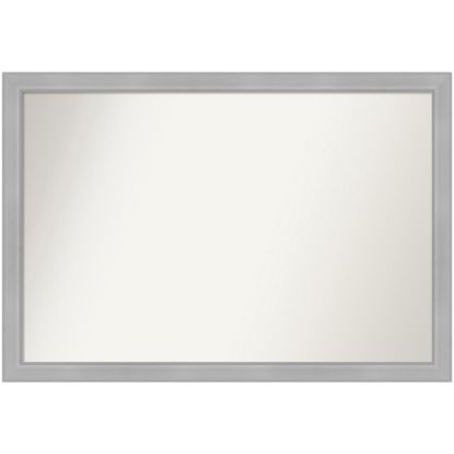 Picture of Amanti Art Narrow Non-Beveled Rectangle Framed Bathroom Wall Mirror, 26-1/2in x 38-1/2in, Vista Brushed Nickel