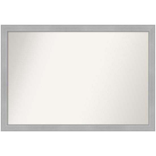 Picture of Amanti Art Narrow Non-Beveled Rectangle Framed Bathroom Wall Mirror, 26-1/2in x 38-1/2in, Vista Brushed Nickel