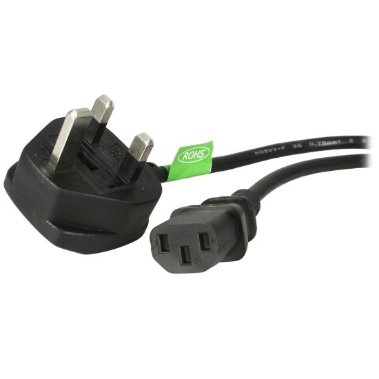 Picture of StarTech.com 6 ft Standard UK Computer Power Cord - Power cable - IEC 320 EN 60320 C13 (F) - BS 1363 (M)