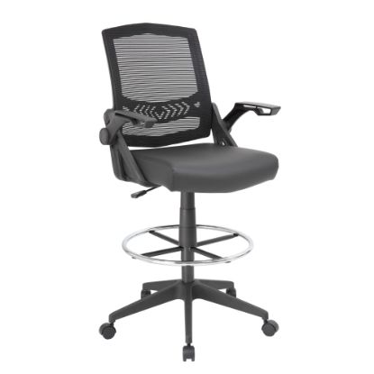 Picture of Boss Office Products Flip Arm Drafting Stool With Mesh Back, Black