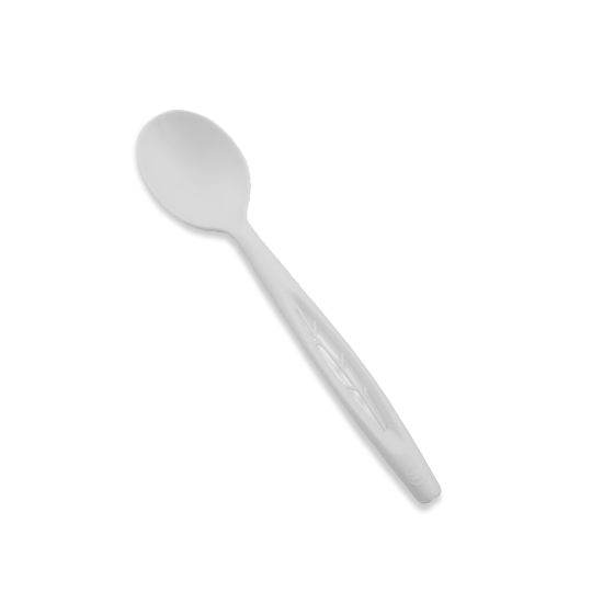 Picture of Stalk Market Compostable Heavyweight Spoons, 6-1/2in, White, 50 Spoons Per Box, Case Of 20 Boxes