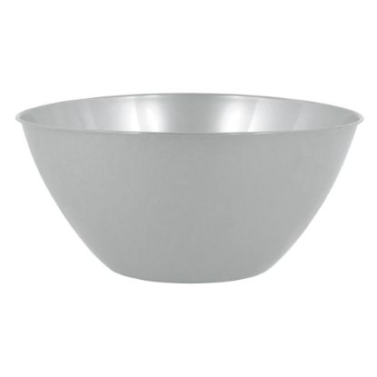 Picture of Amscan 2-Quart Plastic Bowls, 3-3/4in x 8-1/2in, Silver, Set Of 8 Bowls