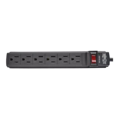 Picture of Tripp Lite Power Strip 6 Outlet NEMA 5-15R AC 6ft Cord 5-15P Black Housing - Power strip - 15 A - AC 120 V - 1875 Watt - input: NEMA 5-15P - output connectors: 6 (NEMA 5-15) - 6 ft cord - black