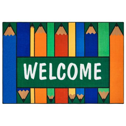 Picture of Carpets for Kids KID$Value Rugs Colorful Pencils Welcome Activity Rug, 4ft x 6ft , Multicolor