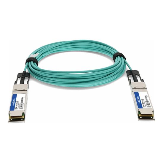 Picture of AddOn - 40GBase direct attach cable - TAA Compliant - QSFP+ to QSFP+ - 10 m - fiber optic - active