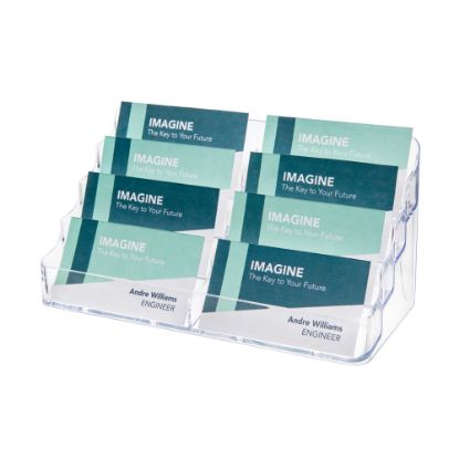 Picture of Deflecto 8-Compartment Business Card Holder, 3 7/8inH x 7 7/8inW x 3 5/8inD, Clear, 70801RT