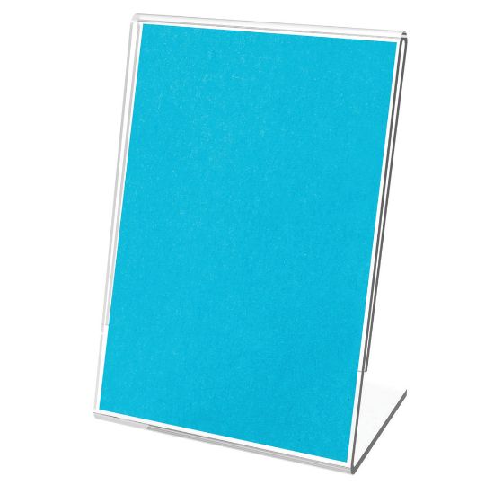 Picture of Deflecto Mini Tabletop Sign Holder, 2 1/8inH x 1 1/2inW x 1inD, Clear, Pack Of 10