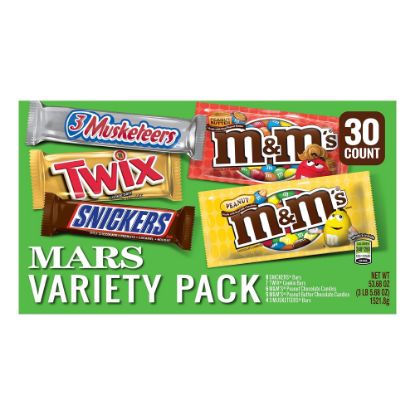 Picture of Mars Chocolate Full-Size Candy Bars Variety Pack, 53.68 Oz Box