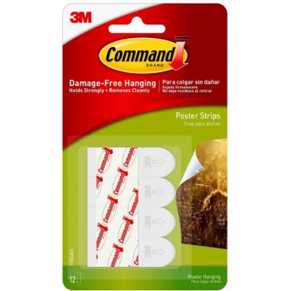 Picture of Command Removable Adhesive Poster Strips, 1 3/4in, Clear, Pack Of 12