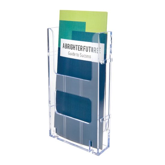 Picture of Deflecto Lit Loc Interlocking Leaflet Literature Display, 8inH x 4 3/8inW x 1 1/4inD, Clear