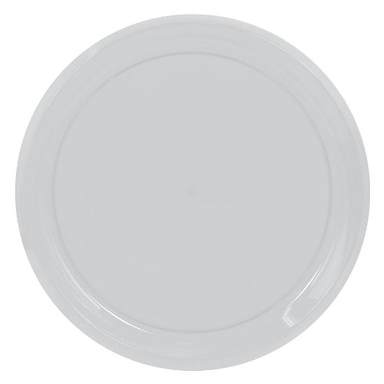 Picture of Amscan Round Plastic Platters, 16in, Silver, Pack Of 5 Platters