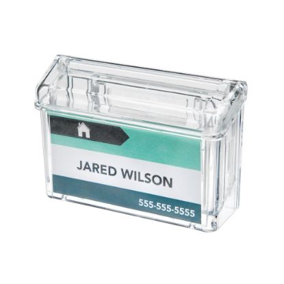 Picture of Deflecto Grab-A-Card Outdoor Business Card Holder, 4 1/4inH x 2 7/8inW x 1 1/2inD, Clear