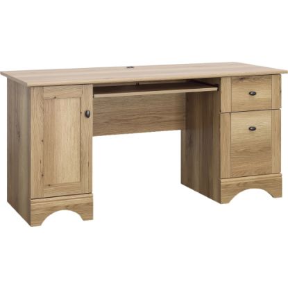 Picture of Sauder Select 60inW Double-Pedestal Computer Desk, Timber Oak