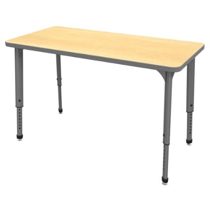 Picture of Marco Group Apex Series Rectangle Adjustable Table, 30inH x 48inW x 24inD, Maple/Gray