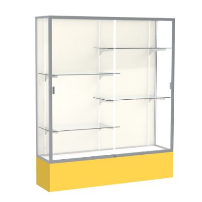 Picture of Waddell Spirit 4-Shelf Floor Display Case, 72inH x 60inW x 16inD, Goldenrod Base/Satin Finish