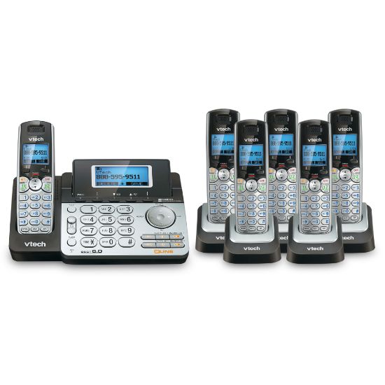 Picture of VTech DS6151 DECT 6.0 Expandable 2-Line Phone System Plus 6 DS6101 Cordless Handsets