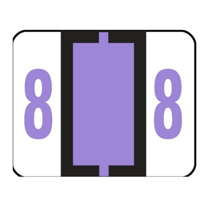 Picture of Smead BCCRN Bar-Style Permanent Numerical Labels, 8, Lavender, Roll Of 500