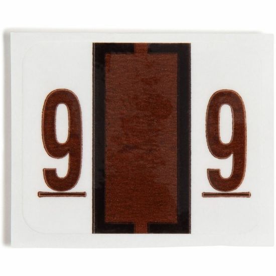 Picture of Smead BCCRN Bar-Style Permanent Numerical Labels, 9, Brown, Roll Of 500