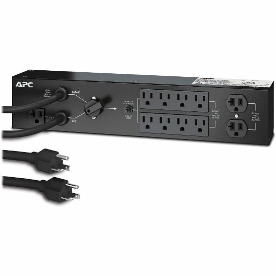 Picture of APC by Schneider Electric 8-Outlets 2.2kVA PDU - NEMA 5-20P - 2 x NEMA 5-20R, 6 x NEMA 5-15R - 2200 W - 8 ft Cord Length - Rack-mountable