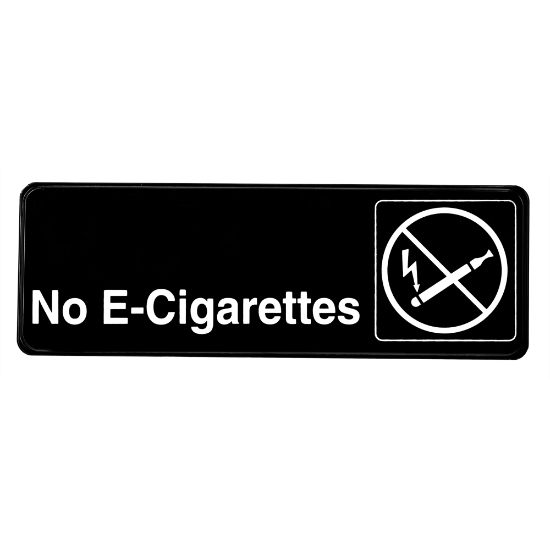 Picture of Alpine No E-Cigarettes Signs, 3in x 9in, Black, Pack Of 15 Signs