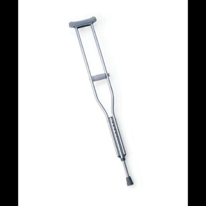 Picture of Medline Push-Button Aluminum Crutches, 54 - 62in, Gray