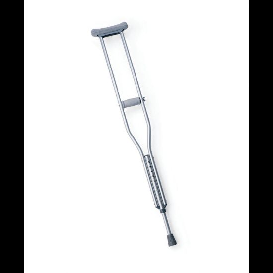 Picture of Medline Push-Button Aluminum Crutches, 54 - 62in, Gray