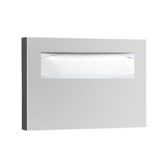 Picture of Bobrick Stainless Steel Toilet Seat Cover Dispenser, 11in x 15 3/4in x 2in, Satin Stainless Steel