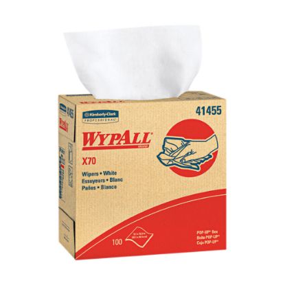 Picture of Wypall X70 Cloths - 9.10in x 16.80in - White - Hydroknit - Durable, Absorbent, Strong, Reusable, Embossed - For Multipurpose - 100 Per Box - 100 / Box