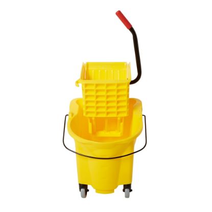 Picture of Rubbermaid WaveBrake Side Press Combo Bucket, 26 Quart, Yellow