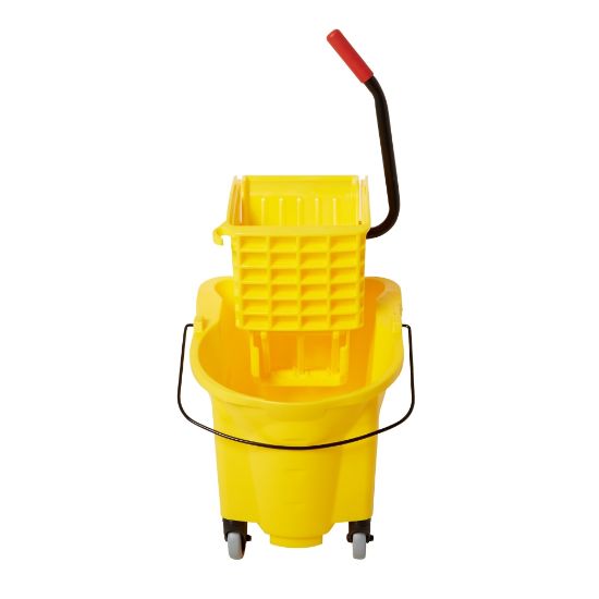 Picture of Rubbermaid WaveBrake Side Press Combo Bucket, 26 Quart, Yellow