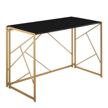 Picture of LumiSource Folia 45inW Computer Desk, Black/Gold