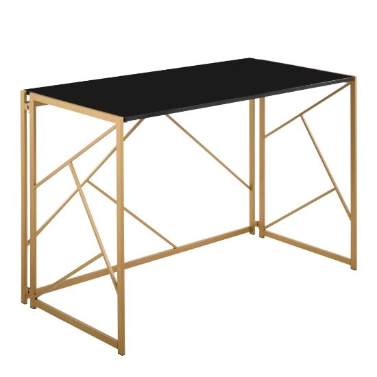 Picture of LumiSource Folia 45inW Computer Desk, Black/Gold