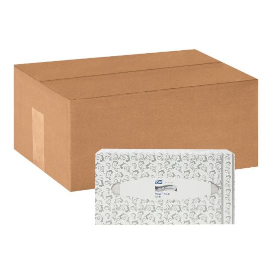 Picture of Tork Advanced Extra Soft 2-Ply Facial Tissue, White, 100 Sheets Per Box, Pack Of 30 Boxes