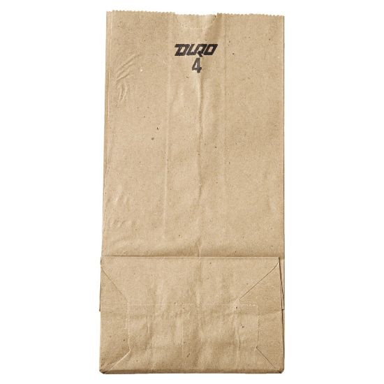 Picture of General Supply Natural Paper Grocery Bags, #4, 30 Lb, 9 3/4in x 5in x 3 1/3in, Kraft, Case Of 500