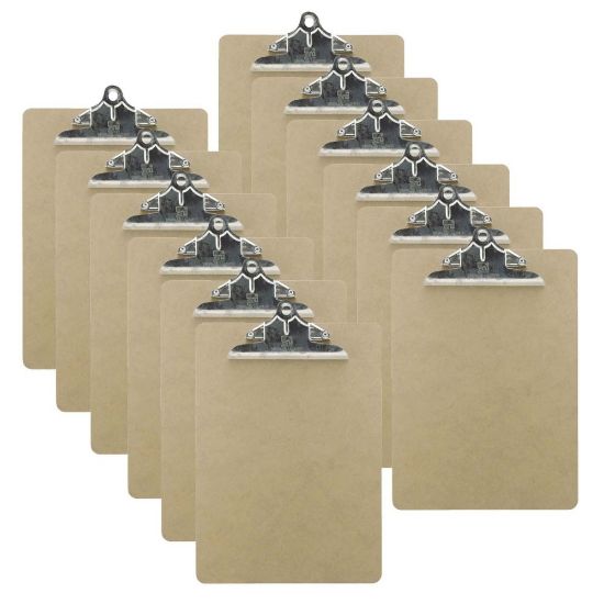 Picture of Charles Leonard Masonite Clipboards, 8 1/2in x 11in, Brown, Pack Of 12