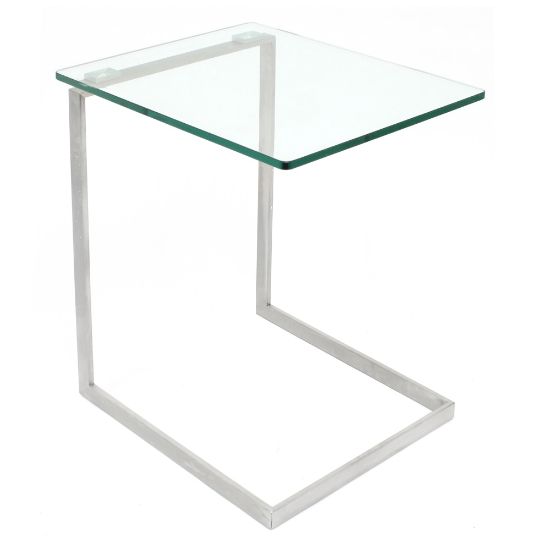 Picture of Lumisource Zenn Square End Table, Clear/Chrome