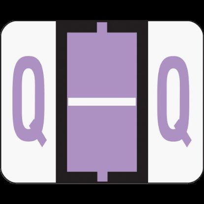 Picture of Smead BCCR Bar-Style Permanent Alphabetical Labels, Q, Lavender, Roll Of 500