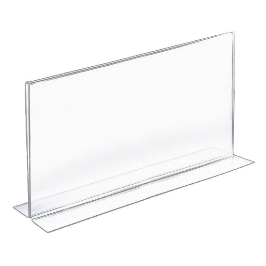 Picture of Azar Displays Double-Foot Acrylic Sign Holders, 8 1/2in x 14in, Clear, Pack Of 10